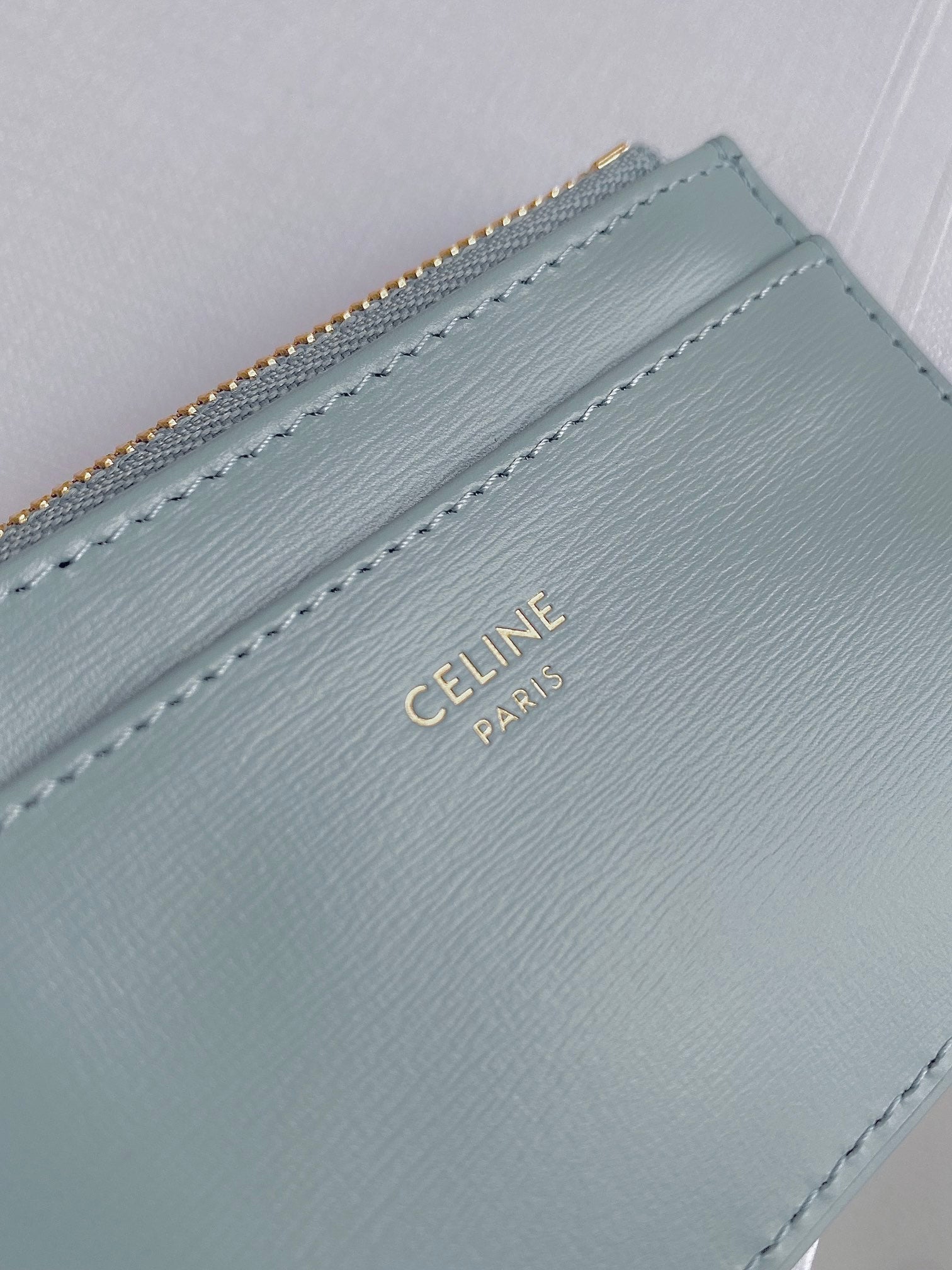 TRIOMPHE 9 WALLET TWO-IN-ONE GLACIER BLUE CALFSKIN