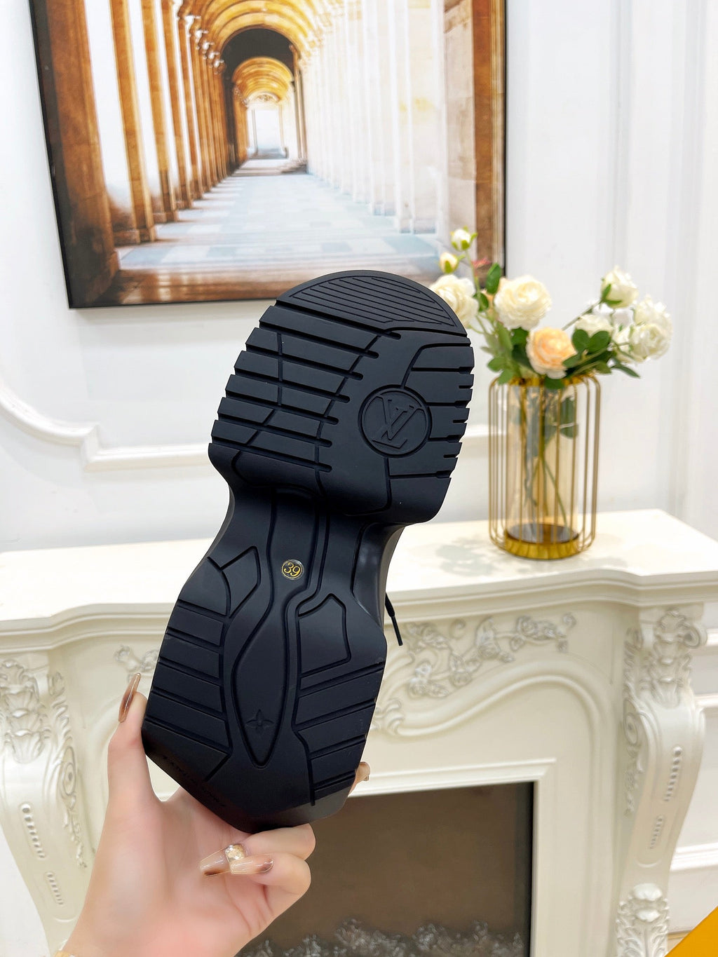 LV ARCHLIGHT 2.0 PLATFORM SNEAKER IN BLACK MIX CHOCOLATE BROWN MIX OF MATERIALS