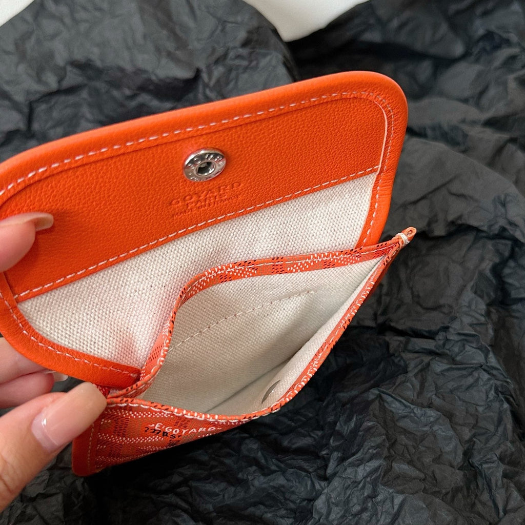 ANJOU MINI BAG 20 IN RED ORANGE GOYARDINE CANVAS AND CALFSKIN