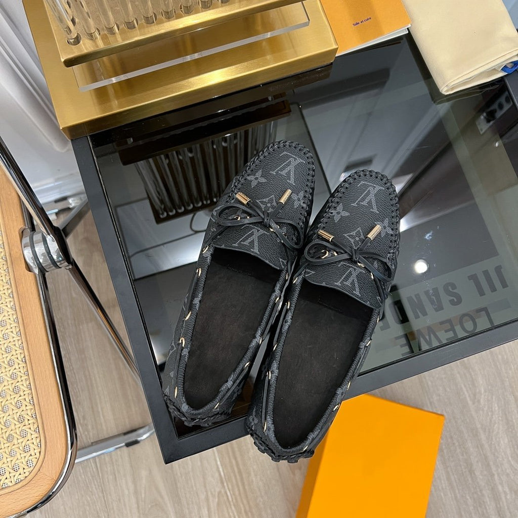 LV GLORIA FLAT LOAFER CLASSIC MONOGRAM BLACK