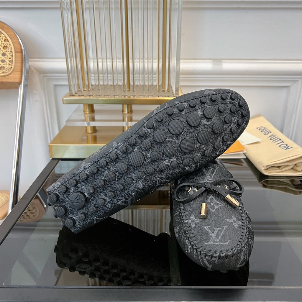 LV GLORIA FLAT LOAFER CLASSIC MONOGRAM BLACK