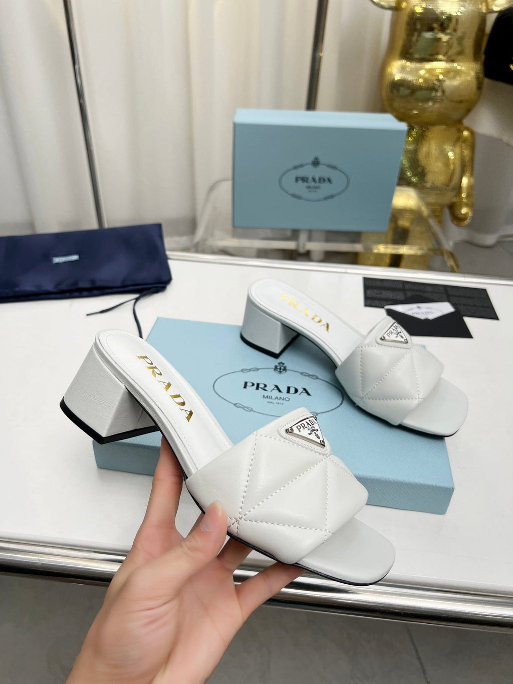 PRA EMBROIDERED SANDALS 45 WHITE LAMBSKIN