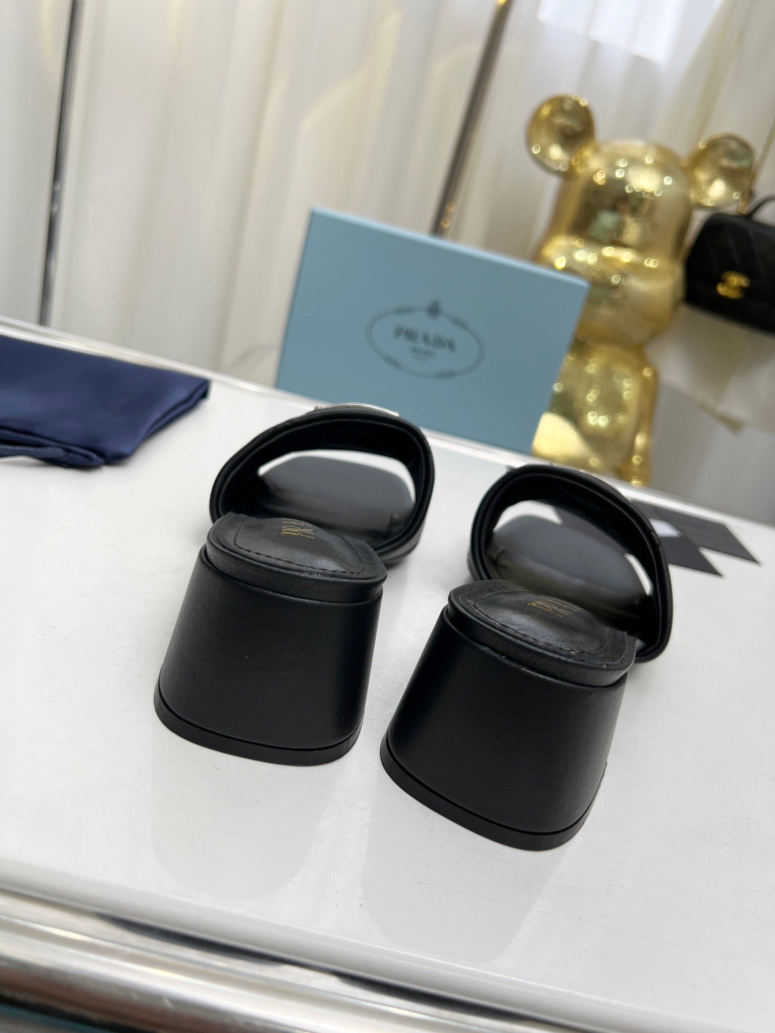 PRA EMBROIDERED SANDALS 45 BLACK LAMBSKIN