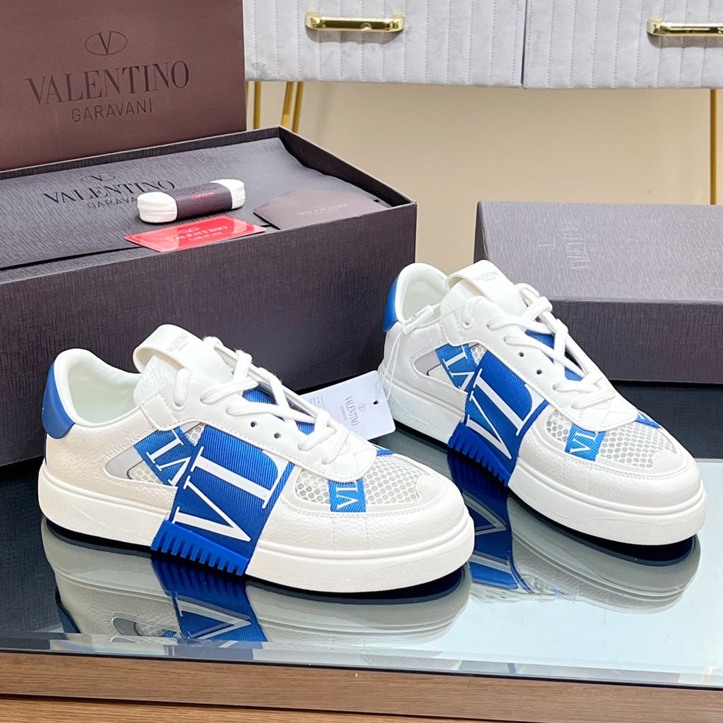 VALENTINO 25S GARAVANI VL7N SNEAKERS IN WHITE MIX BLUE LAMBSKIN