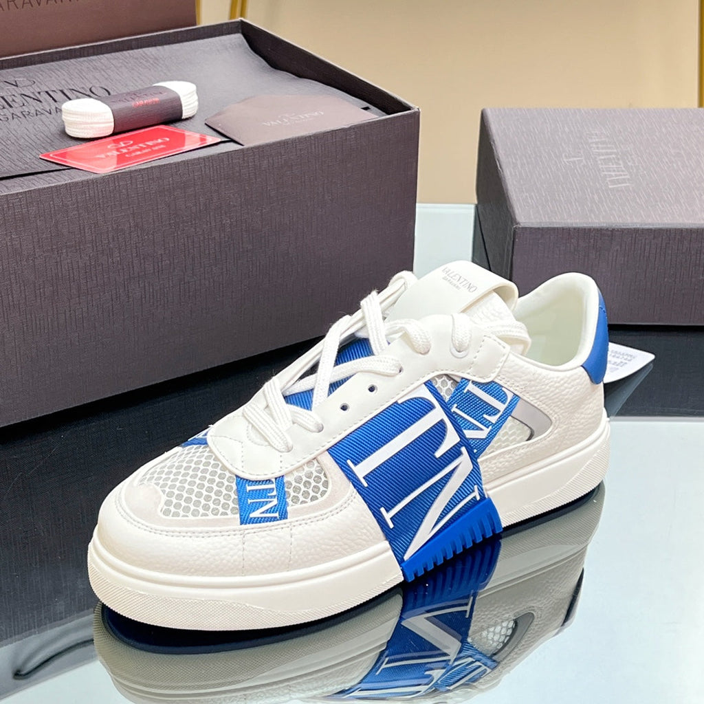 VALENTINO 25S GARAVANI VL7N SNEAKERS IN WHITE MIX BLUE LAMBSKIN
