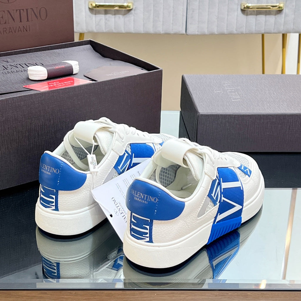 VALENTINO 25S GARAVANI VL7N SNEAKERS IN WHITE MIX BLUE LAMBSKIN