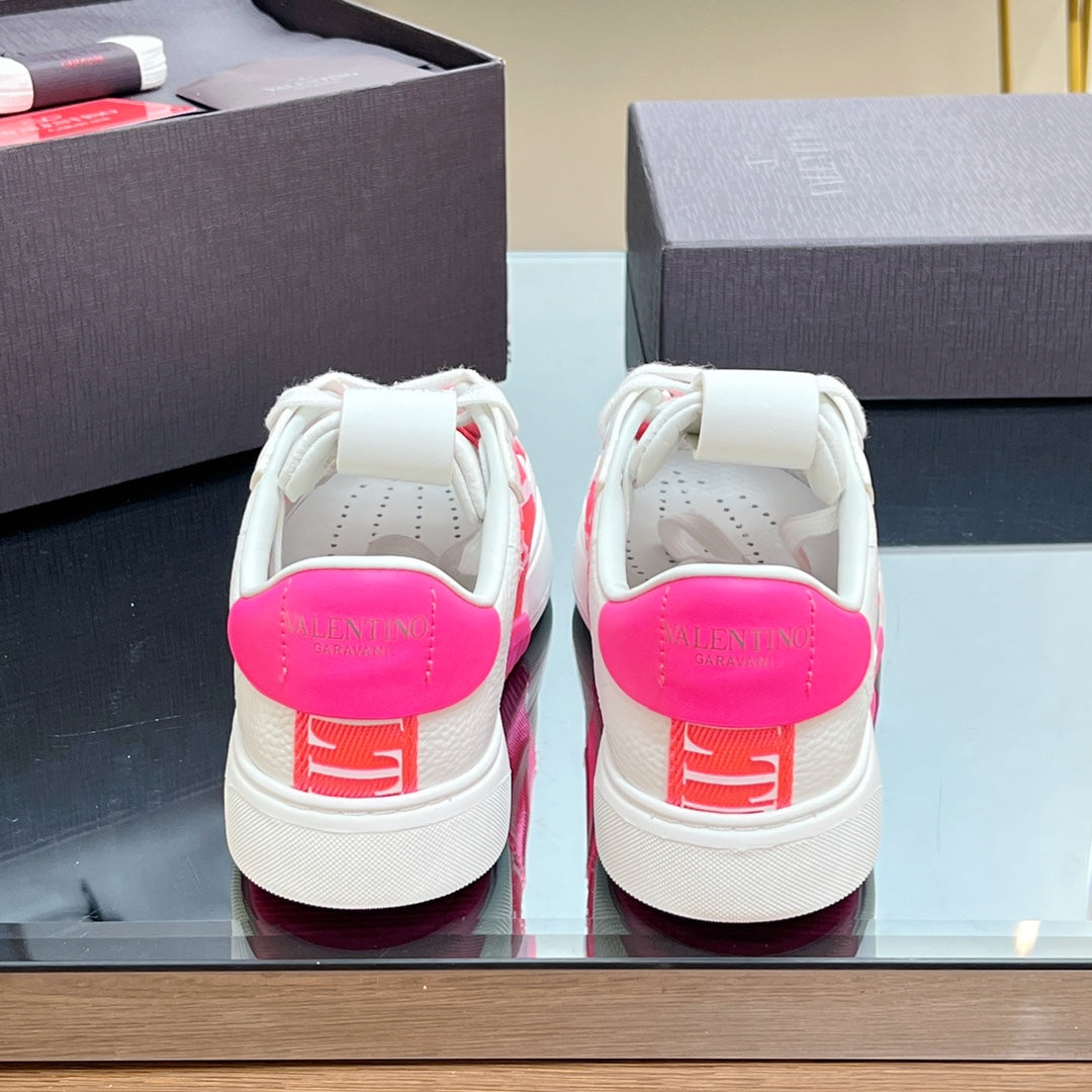 VALENTINO 25S GARAVANI VL7N SNEAKERS IN WHITE MIX PINK LAMBSKIN