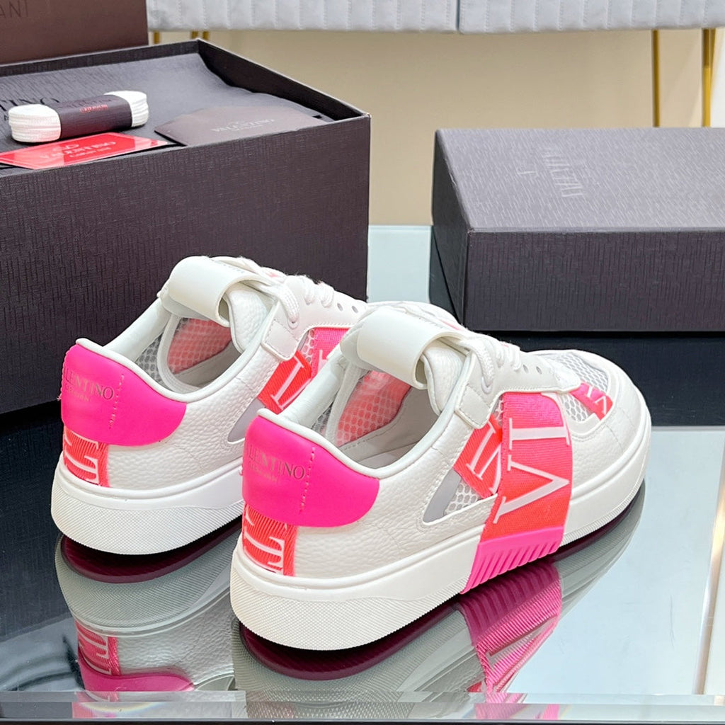 VALENTINO 25S GARAVANI VL7N SNEAKERS IN WHITE MIX PINK LAMBSKIN