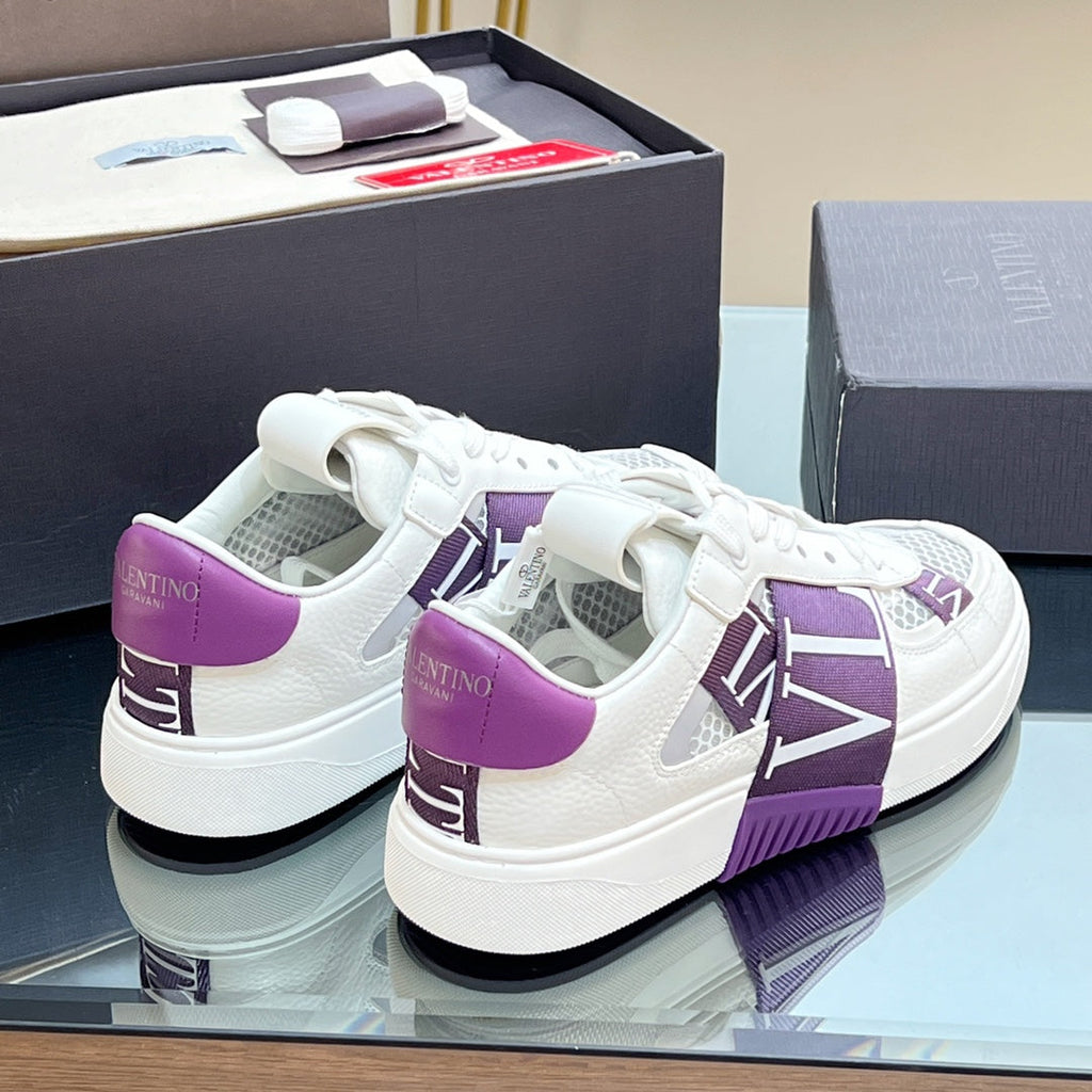 VALENTINO 25S GARAVANI VL7N SNEAKERS IN WHITE MIX PURPLE LAMBSKIN