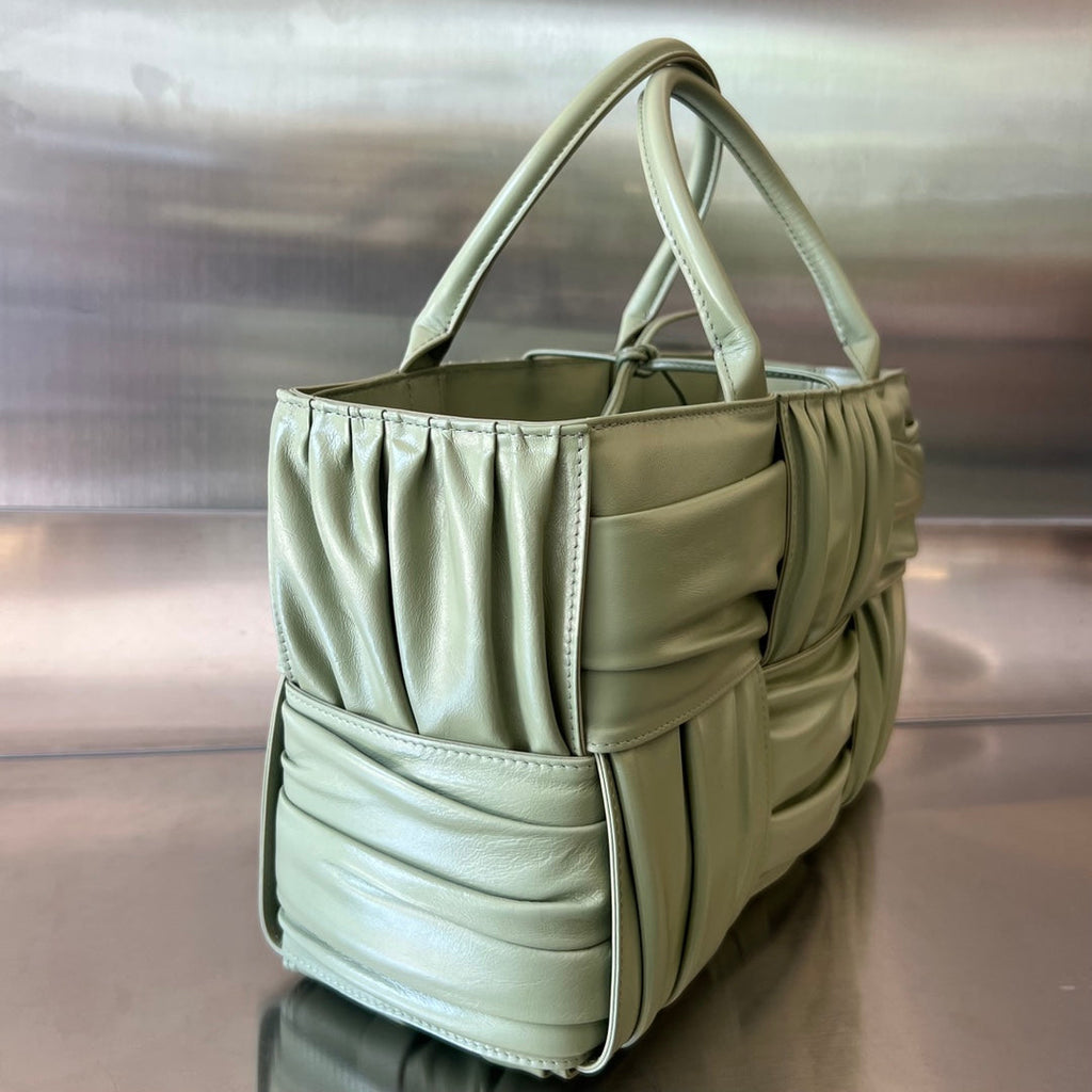 SMALL ARCO TOTE 30 IN TRAVERTINE SOFT LAMBSKIN