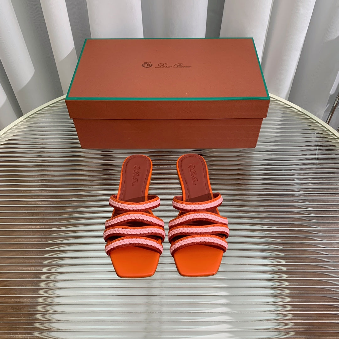 LP SPRIGHTLY CHARMS FLAT SANDAL BURNT ORANGE CALFSKIN