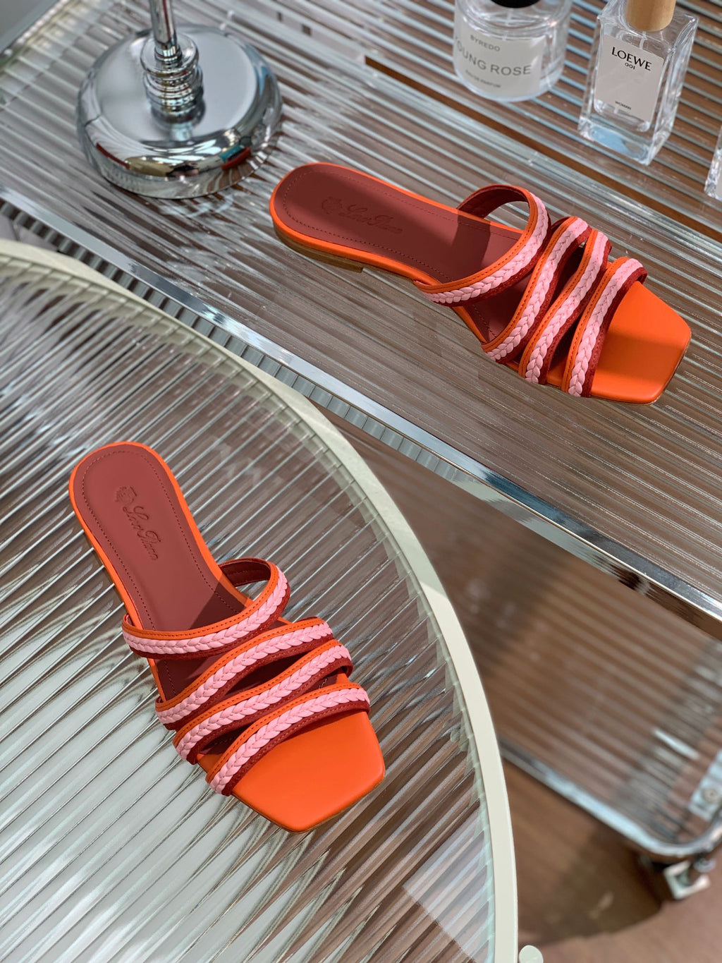 LP SPRIGHTLY CHARMS FLAT SANDAL BURNT ORANGE CALFSKIN