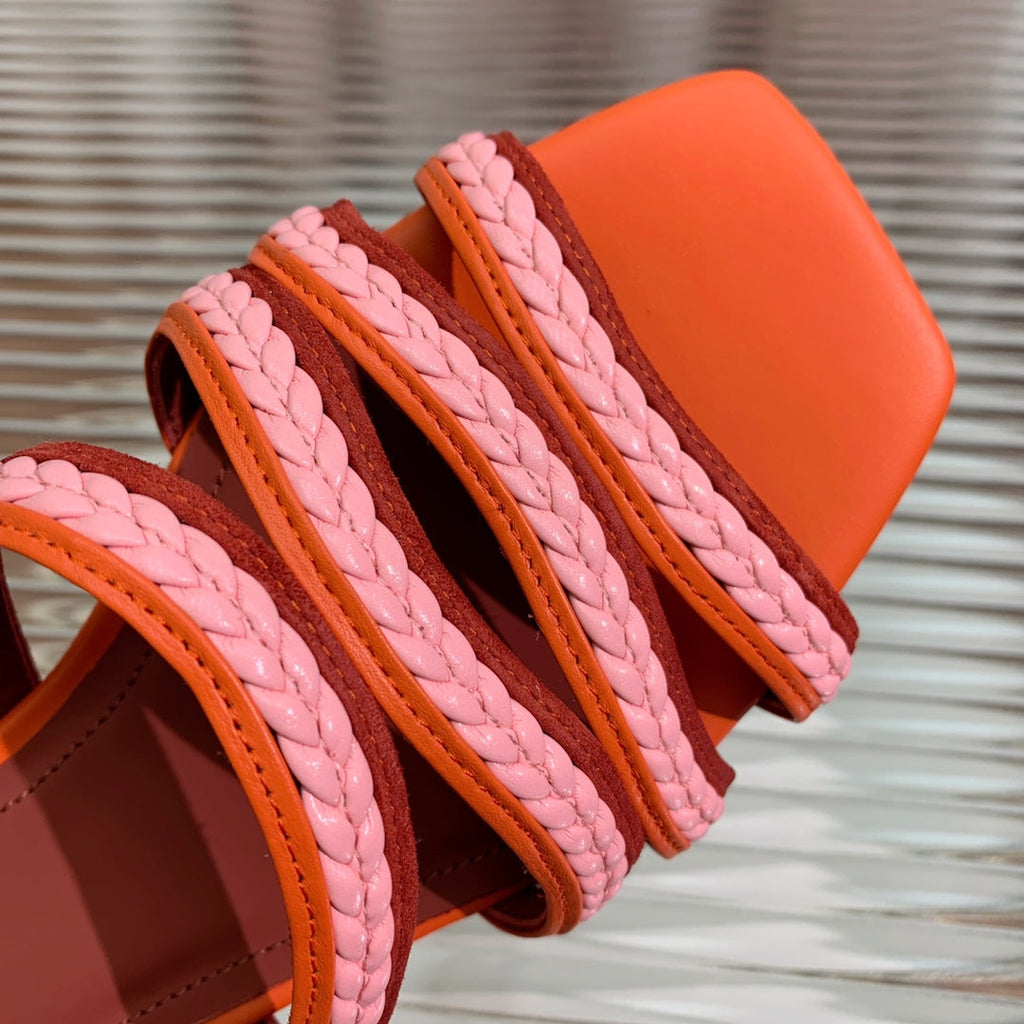 LP SPRIGHTLY CHARMS FLAT SANDAL BURNT ORANGE CALFSKIN