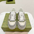 GG TRAINER GRAY AND CREAMY WHITE CALFSKIN