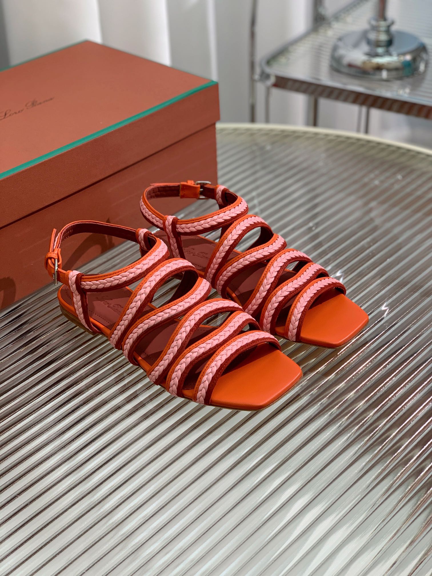LP SPRIGHTLY CHARMS SANDAL BURNT ORANGE CALFSKIN
