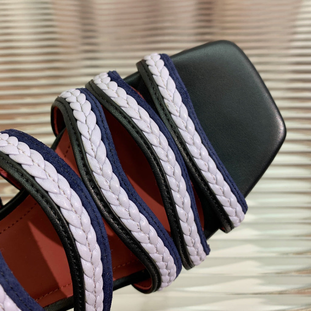 LP SPRIGHTLY CHARMS SANDAL WHITE AND BLACK CALFSKIN