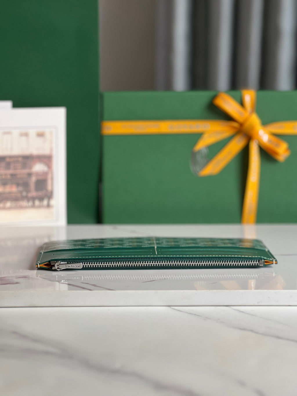 INSERT LOUISE 21 IN GREEN GOYARDINE CANVAS