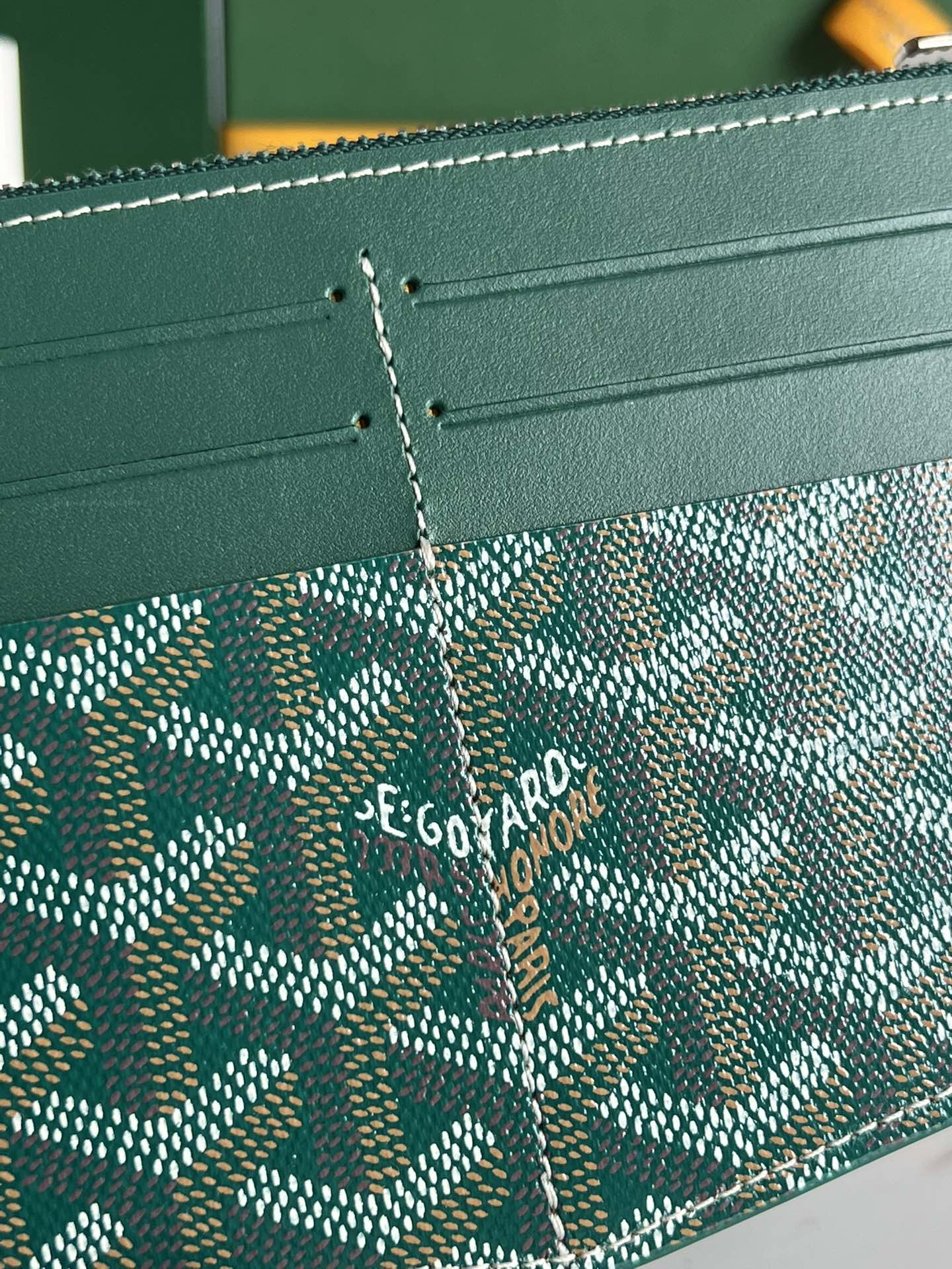 INSERT LOUISE 21 IN GREEN GOYARDINE CANVAS