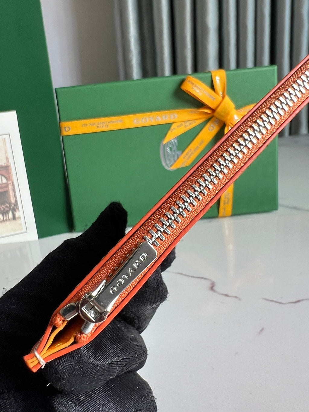 INSERT LOUISE 21 IN RED ORANGE GOYARDINE CANVAS