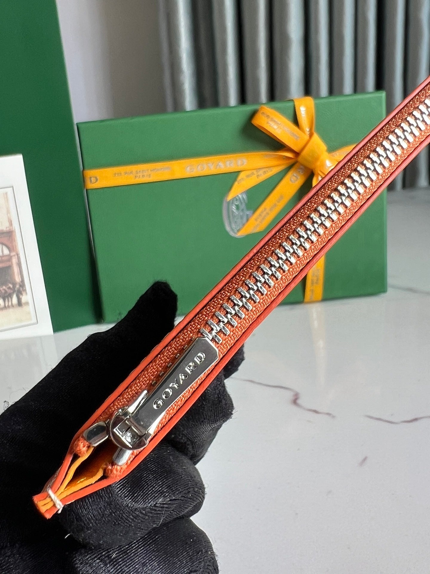 INSERT LOUISE 21 IN RED ORANGE GOYARDINE CANVAS