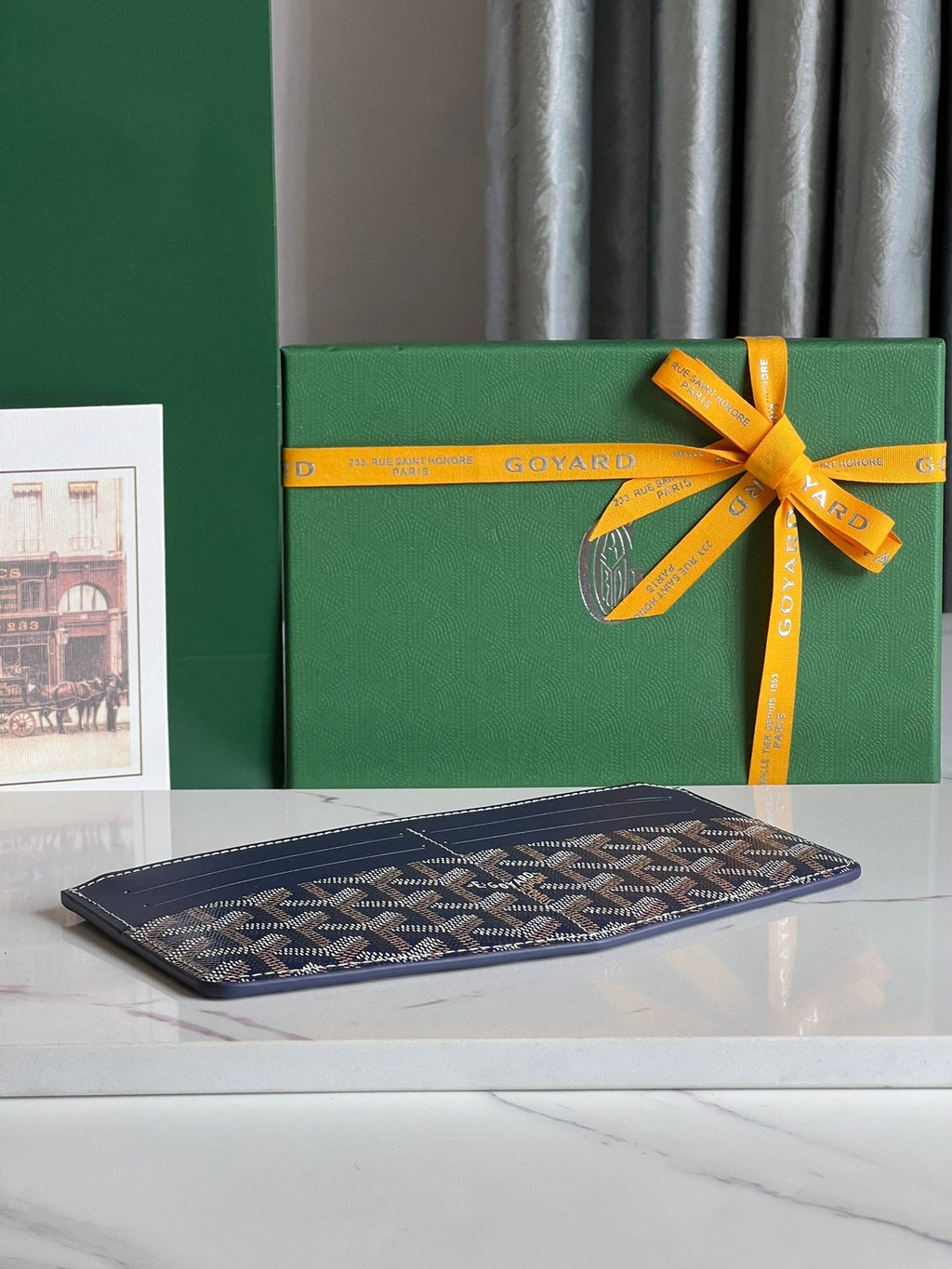 INSERT LOUISE 21 IN GUNPOWDER BLUE GOYARDINE CANVAS