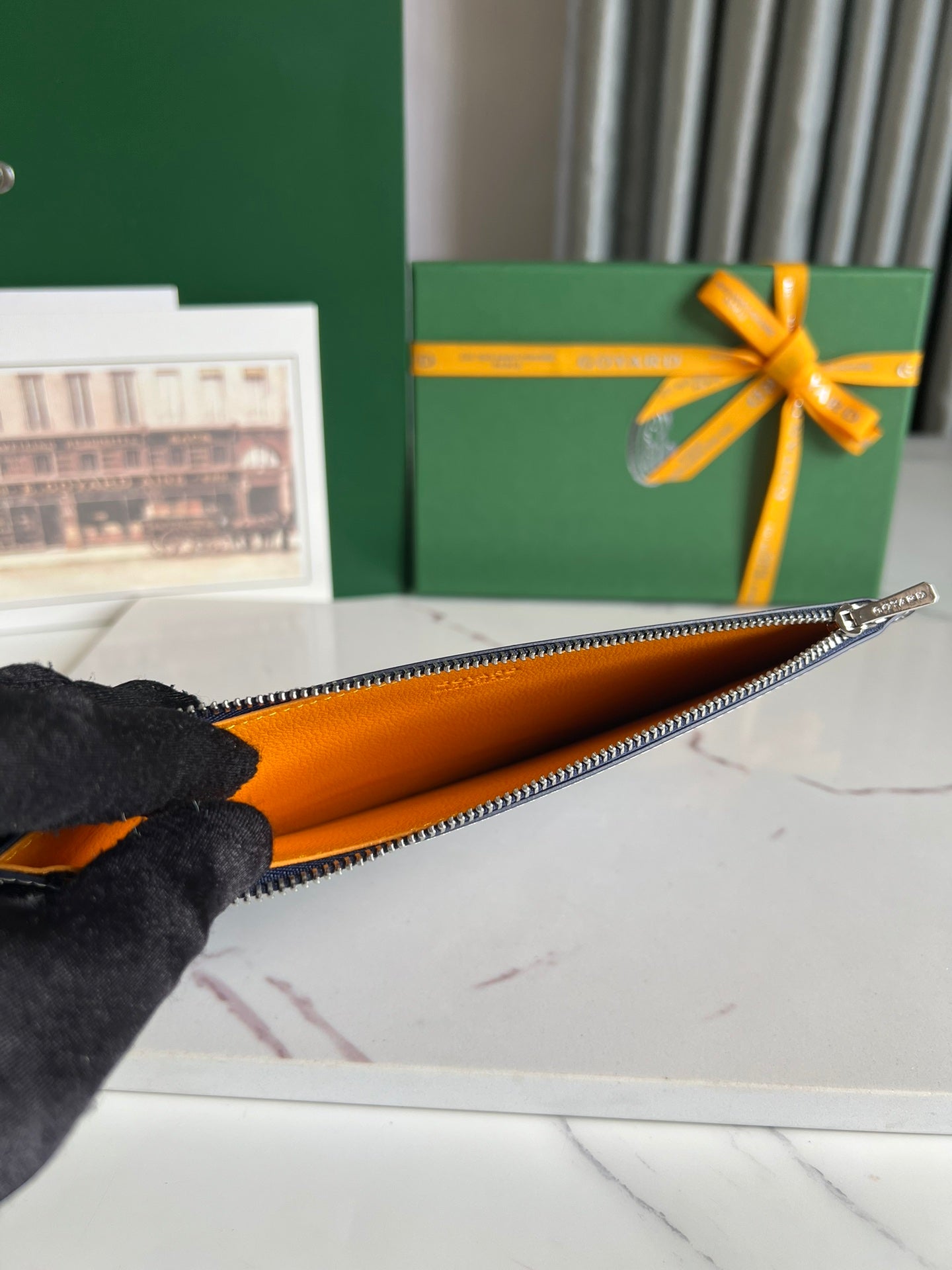 INSERT LOUISE 21 IN GUNPOWDER BLUE GOYARDINE CANVAS