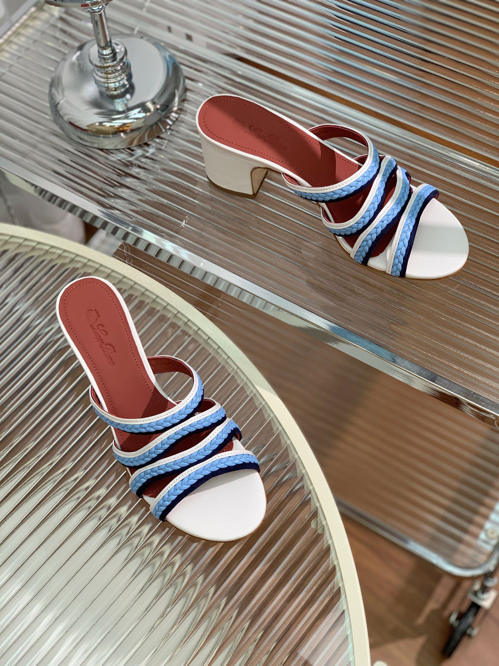 LP SPRIGHTLY CHARMS MID-SANDAL SKY CALFSKIN