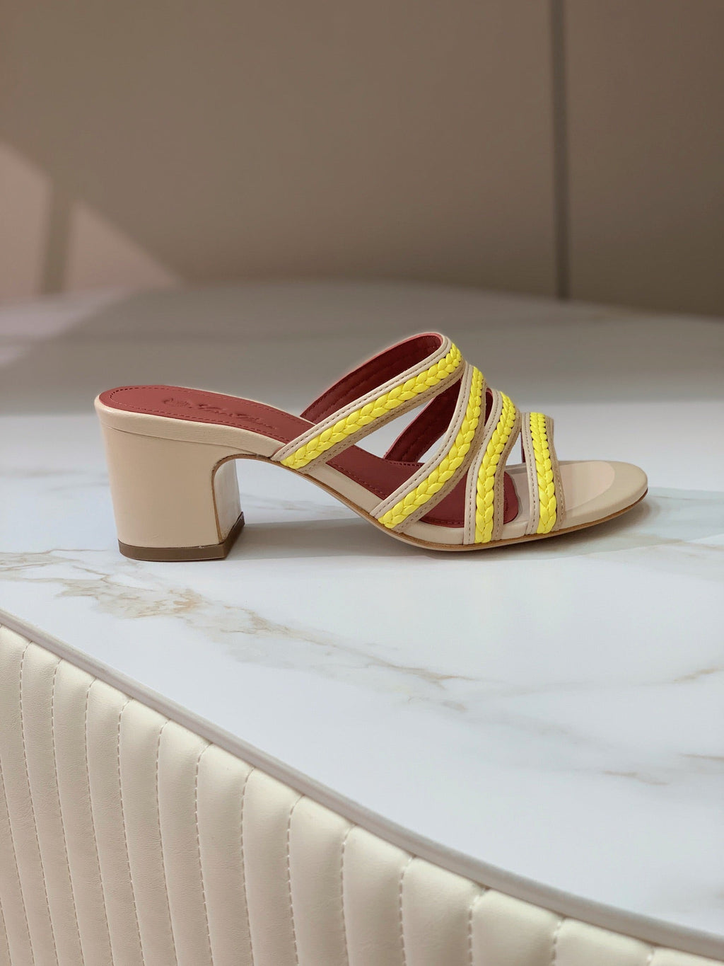 LP SPRIGHTLY CHARMS MID-SANDAL LEMON CALFSKIN