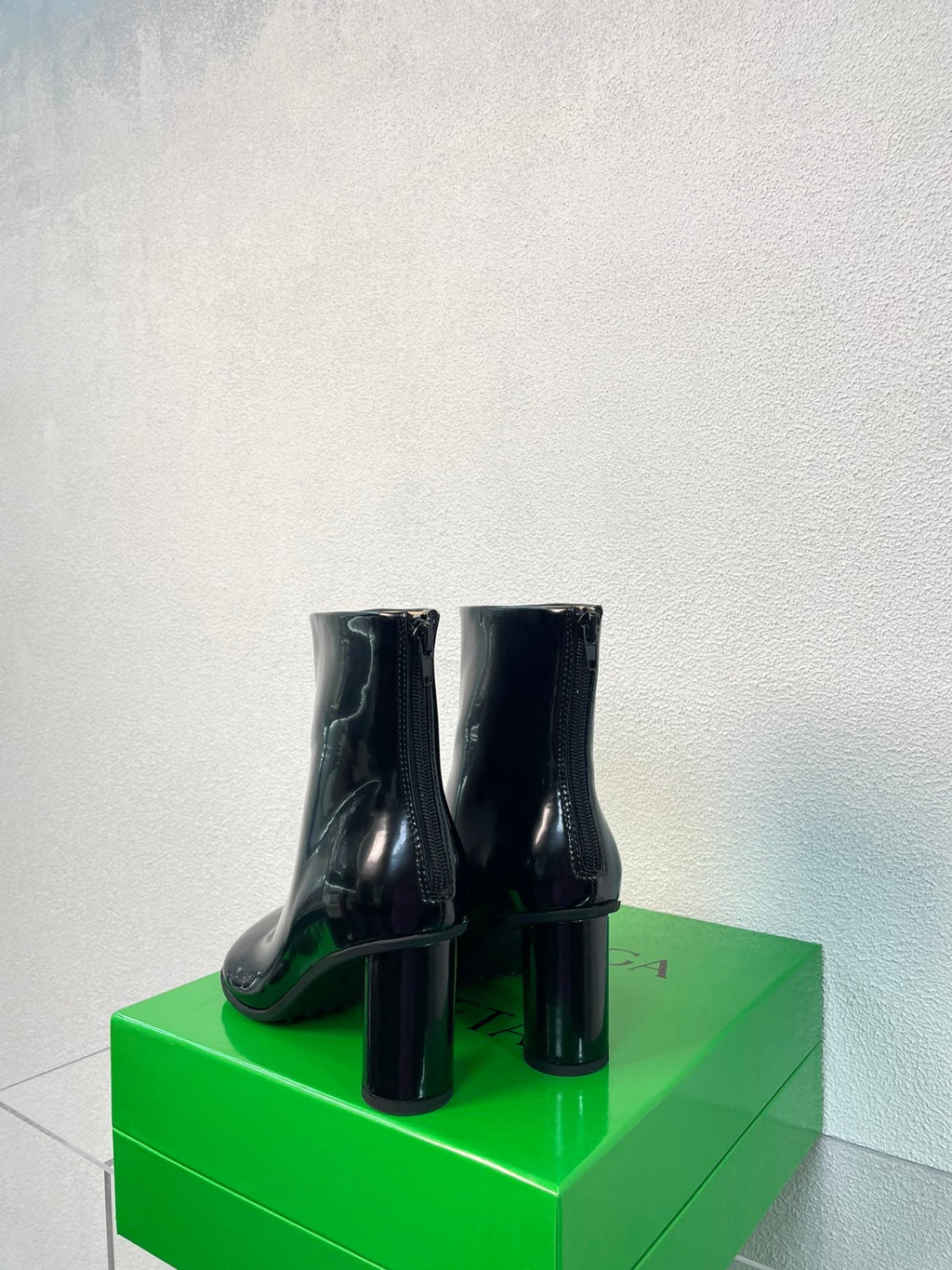 ATOMIC ANKLE BOOT IN BLACK CALFSKIN 75 MM