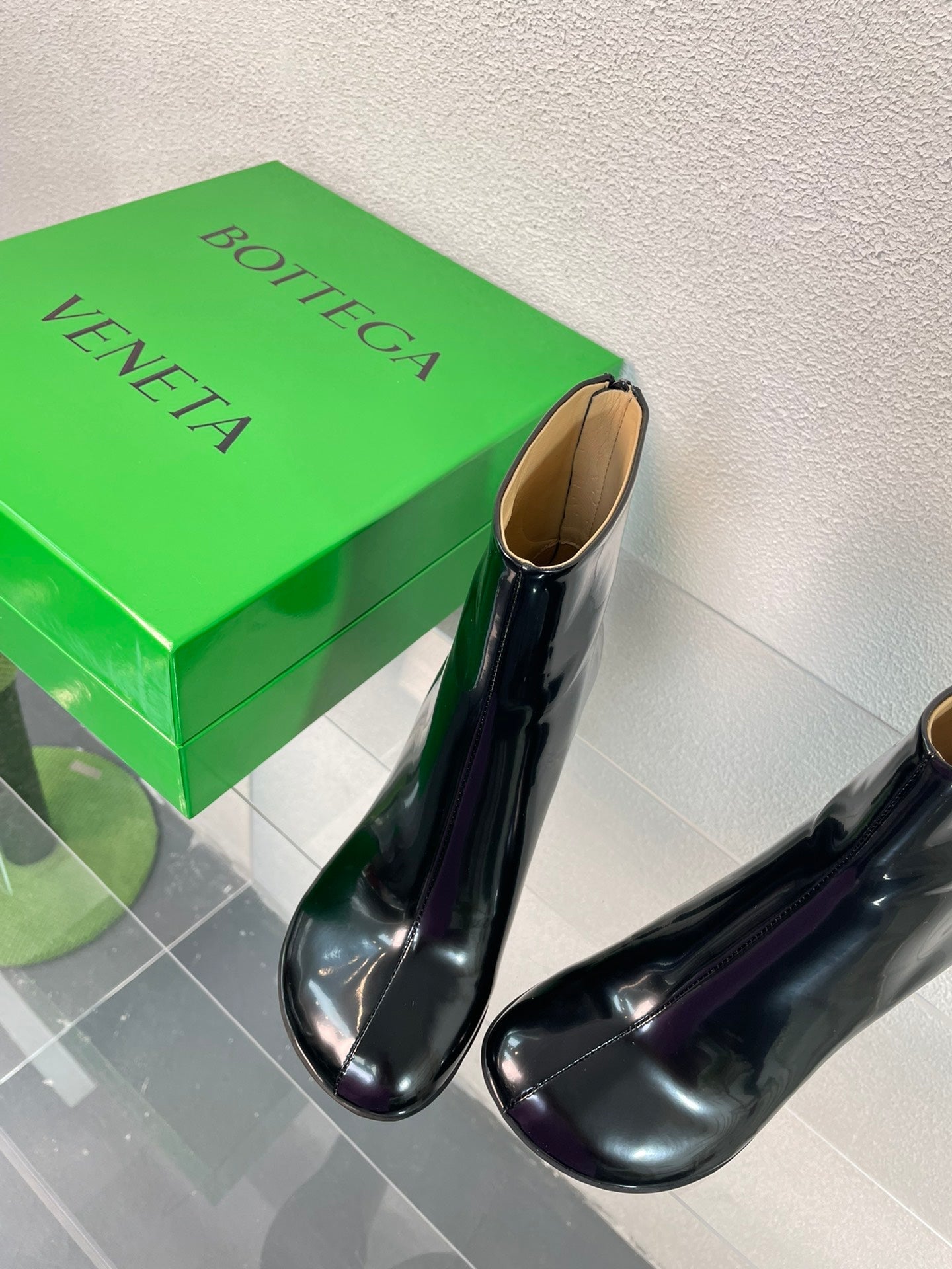 ATOMIC ANKLE BOOT IN BLACK CALFSKIN 75 MM