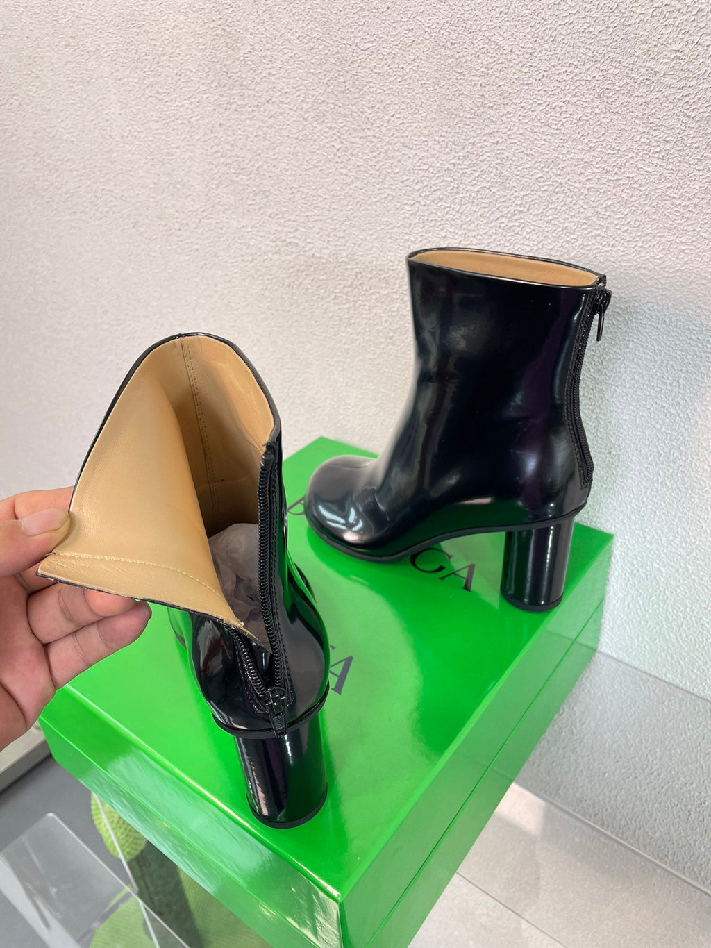 ATOMIC ANKLE BOOT IN BLACK CALFSKIN 75 MM