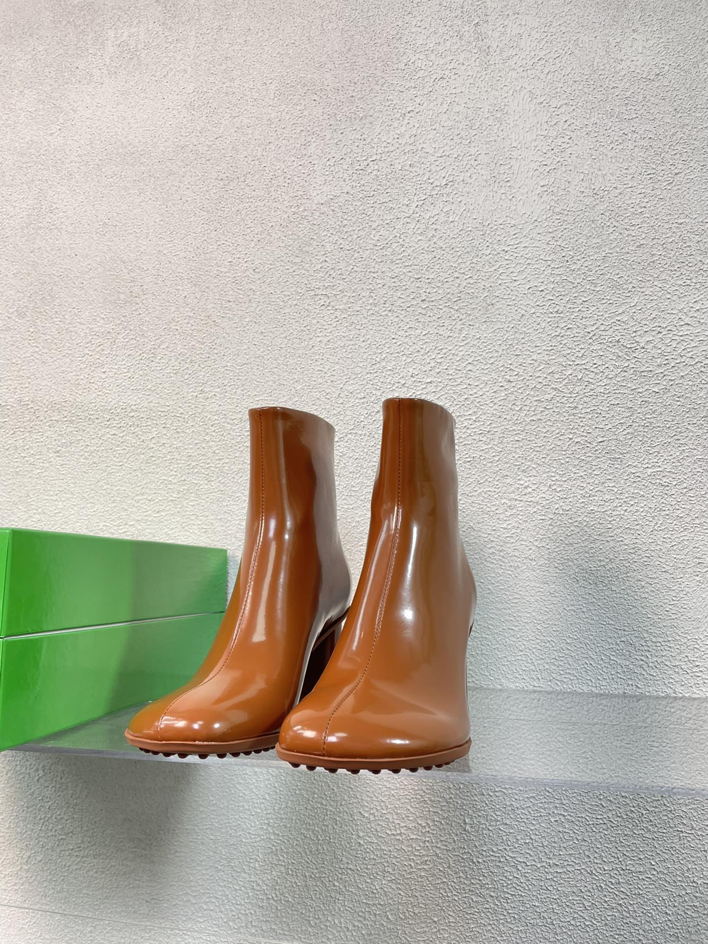 ATOMIC ANKLE BOOT IN BRONZE BROWN CALFSKIN 75 MM