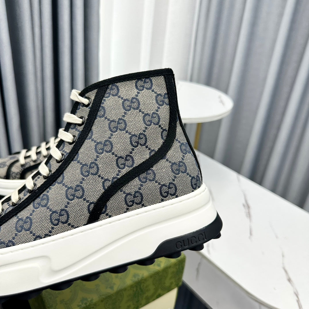 GG HIGH TOP SNEAKER FLATFORM LEAD CANVAS