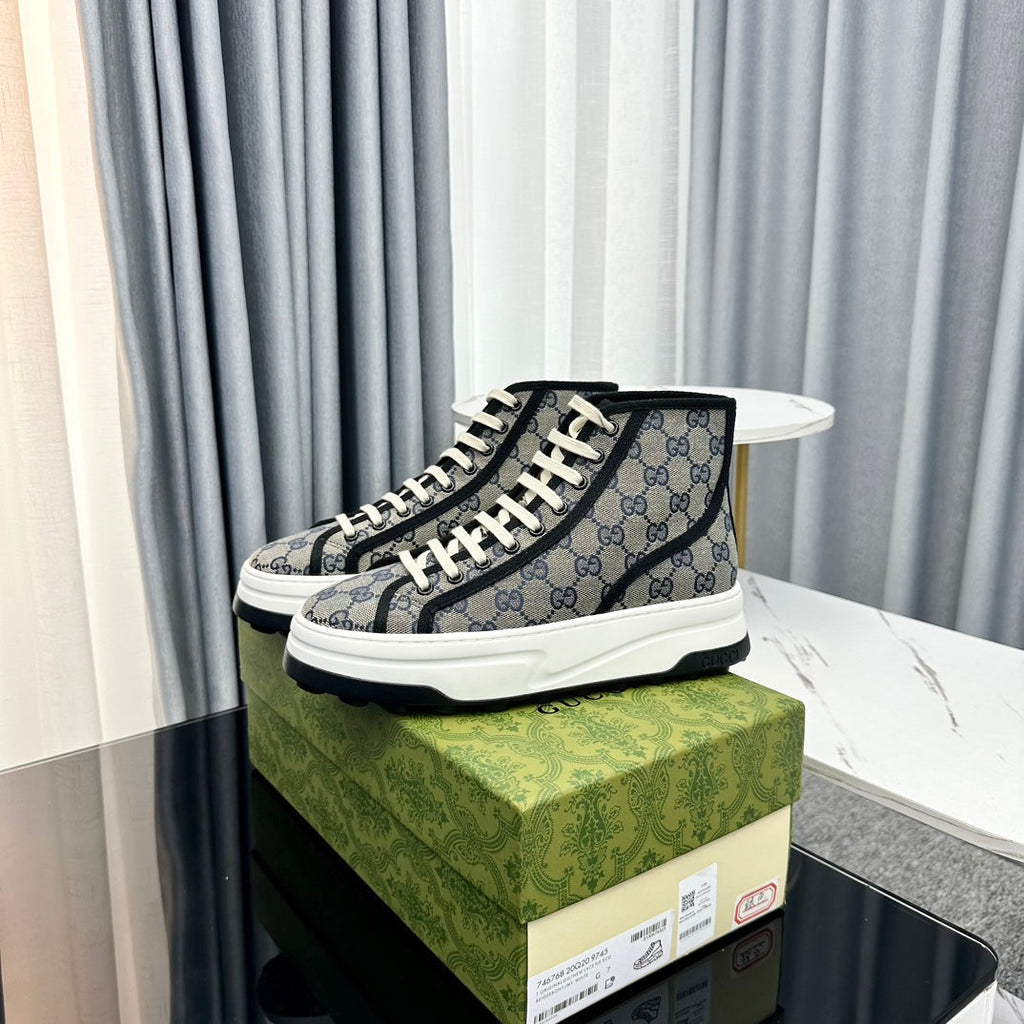 GG HIGH TOP SNEAKER FLATFORM LEAD CANVAS