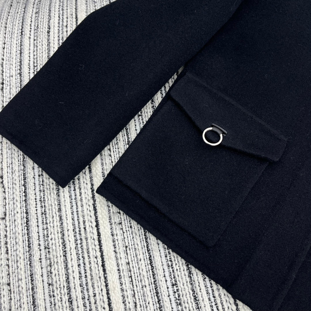 HERMES 25S SHORT REVERSIBLE CASHMERE COAT 254