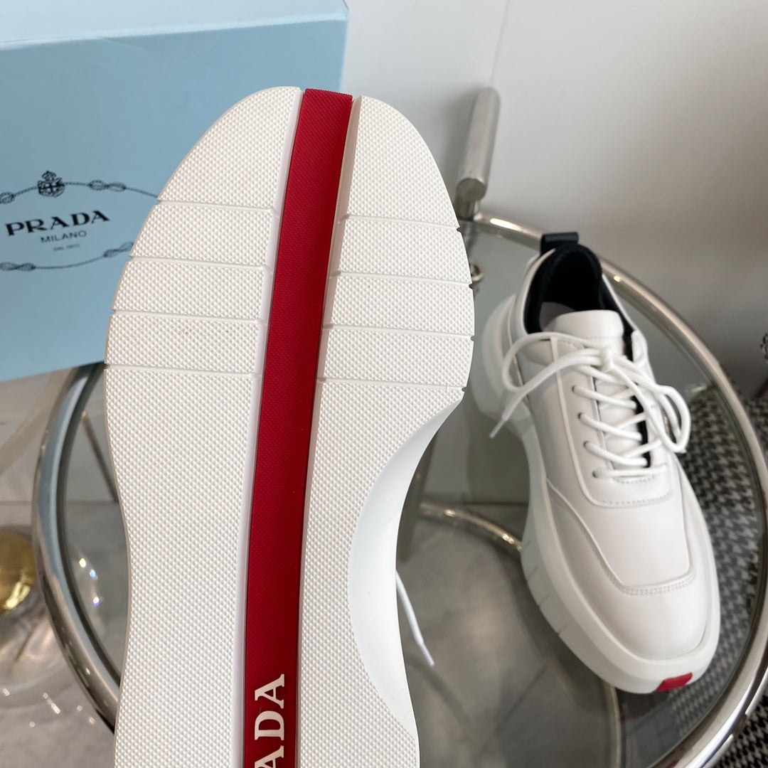 PRA THICK-SOLE SNEAKERS IN CALFSKIN