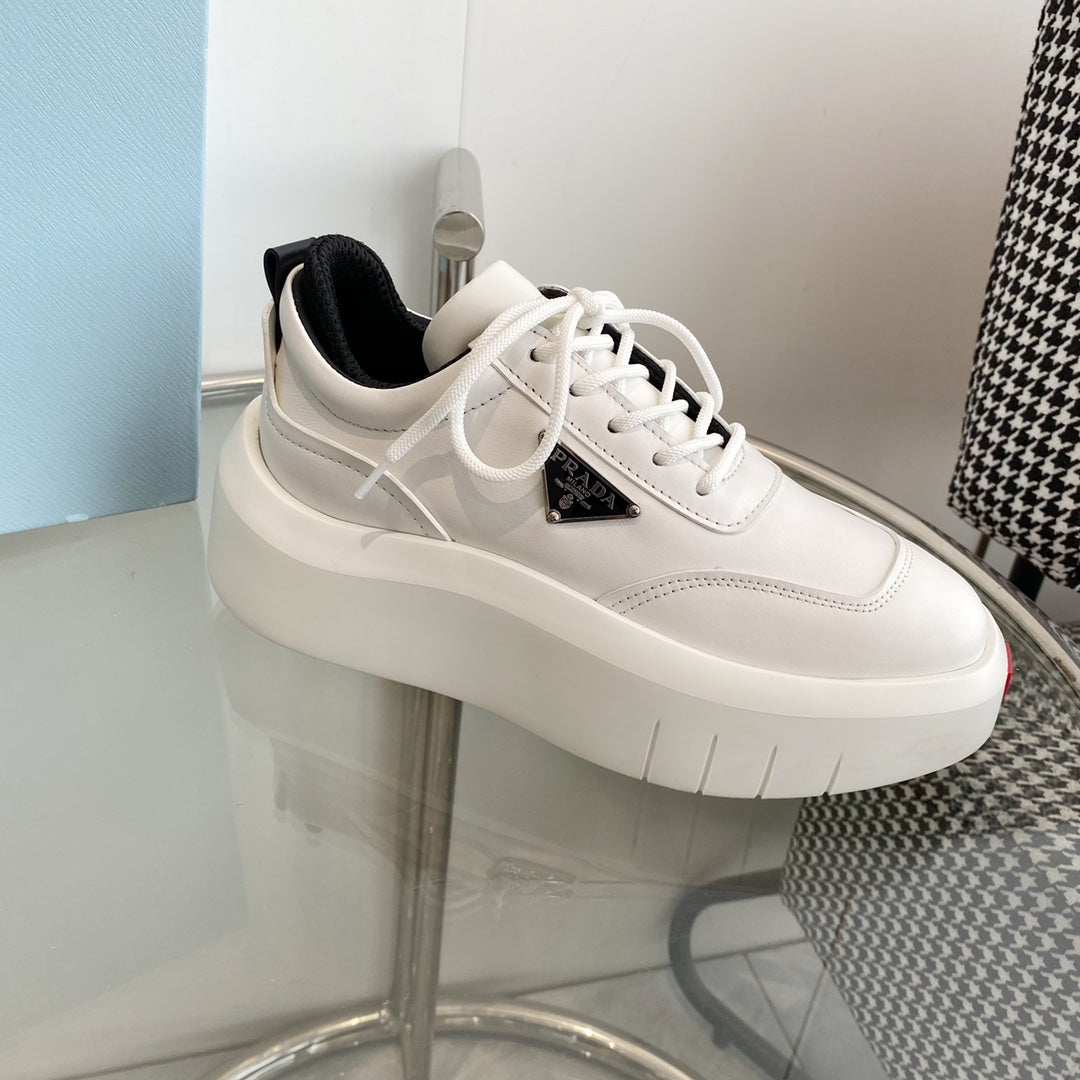 PRA THICK-SOLE SNEAKERS IN CALFSKIN