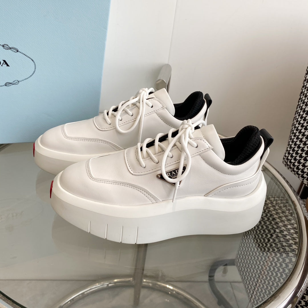 PRA THICK-SOLE SNEAKERS IN CALFSKIN
