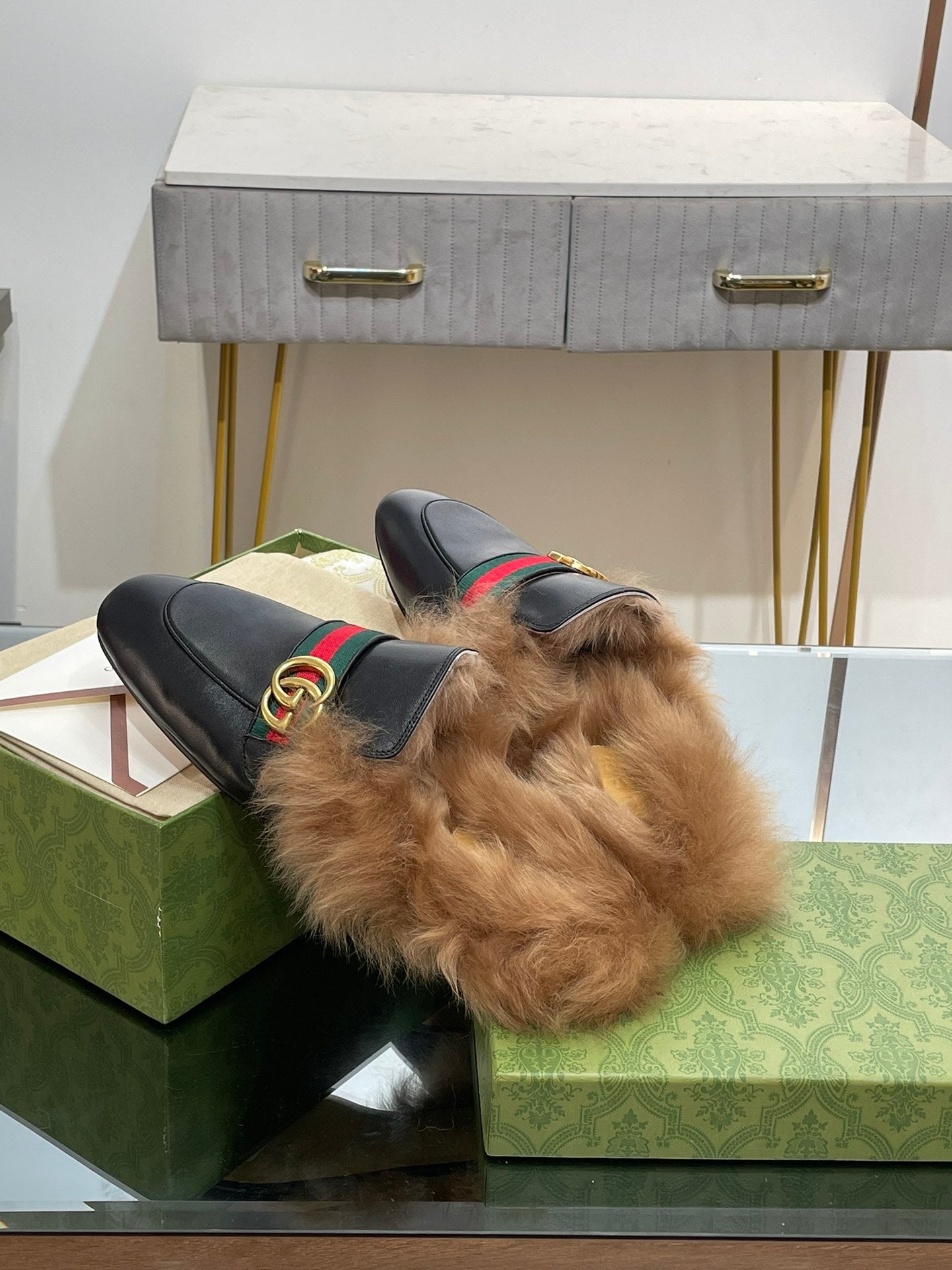 2015 RE-EDITION MEN'S PRINCETOWN IN BLACK CALFSKIN AND LAMB WOOL LINING