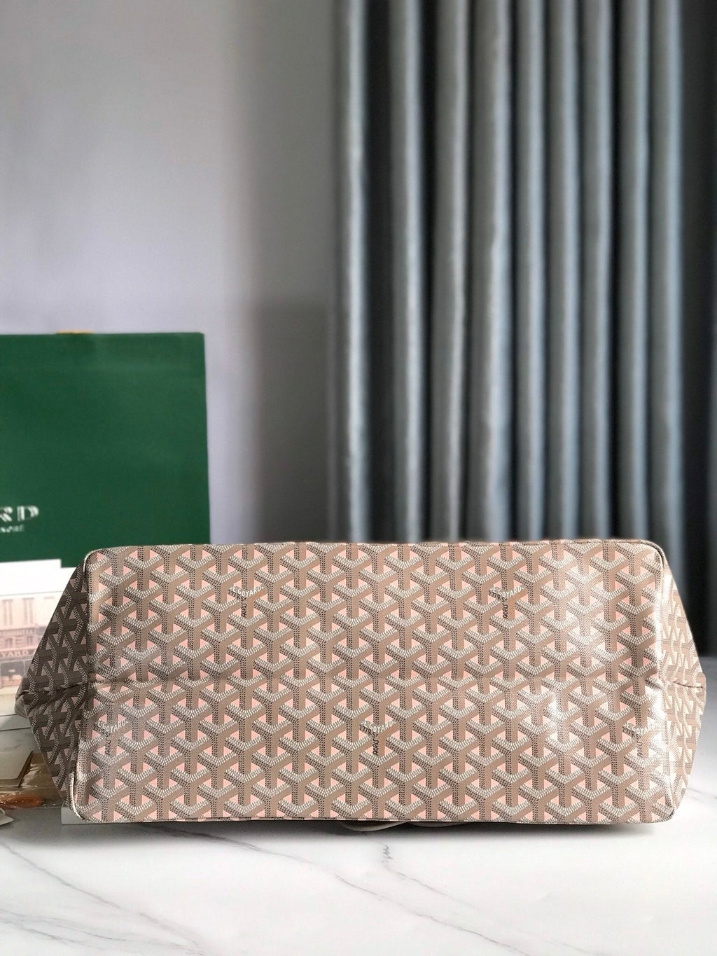 SAINT LOUIS PM 40 IN GREY MIX PINK GOYARDINE CANVAS AND CALFSKIN