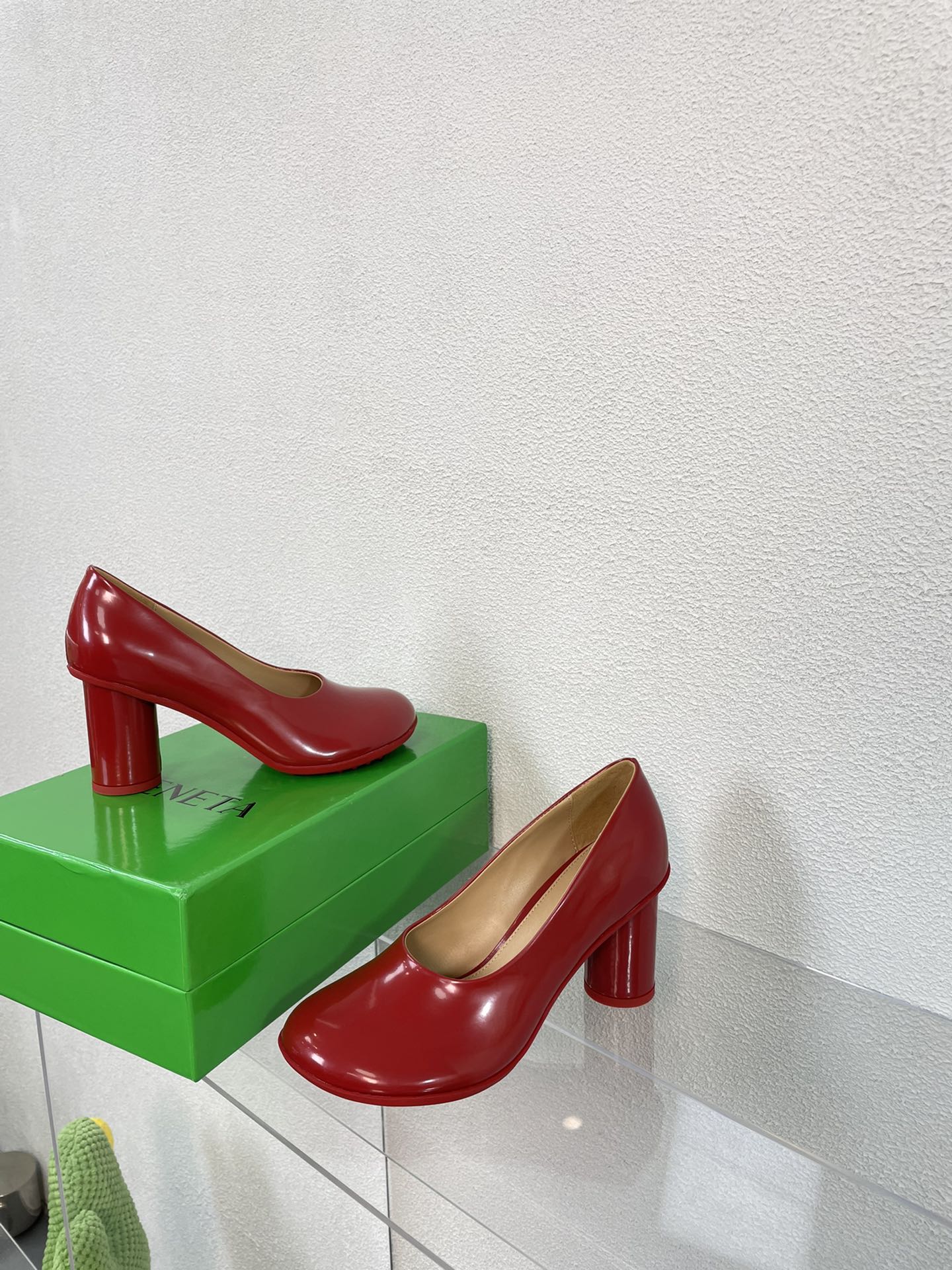 ATOMIC HIGH PUMP 9 CM IN RUBY RED CALFSKIN