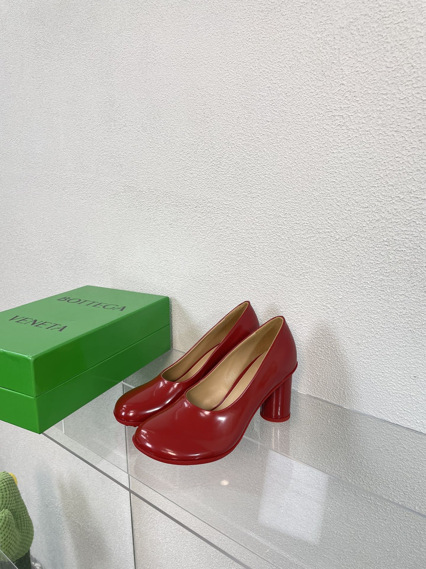 ATOMIC HIGH PUMP 9 CM IN RUBY RED CALFSKIN