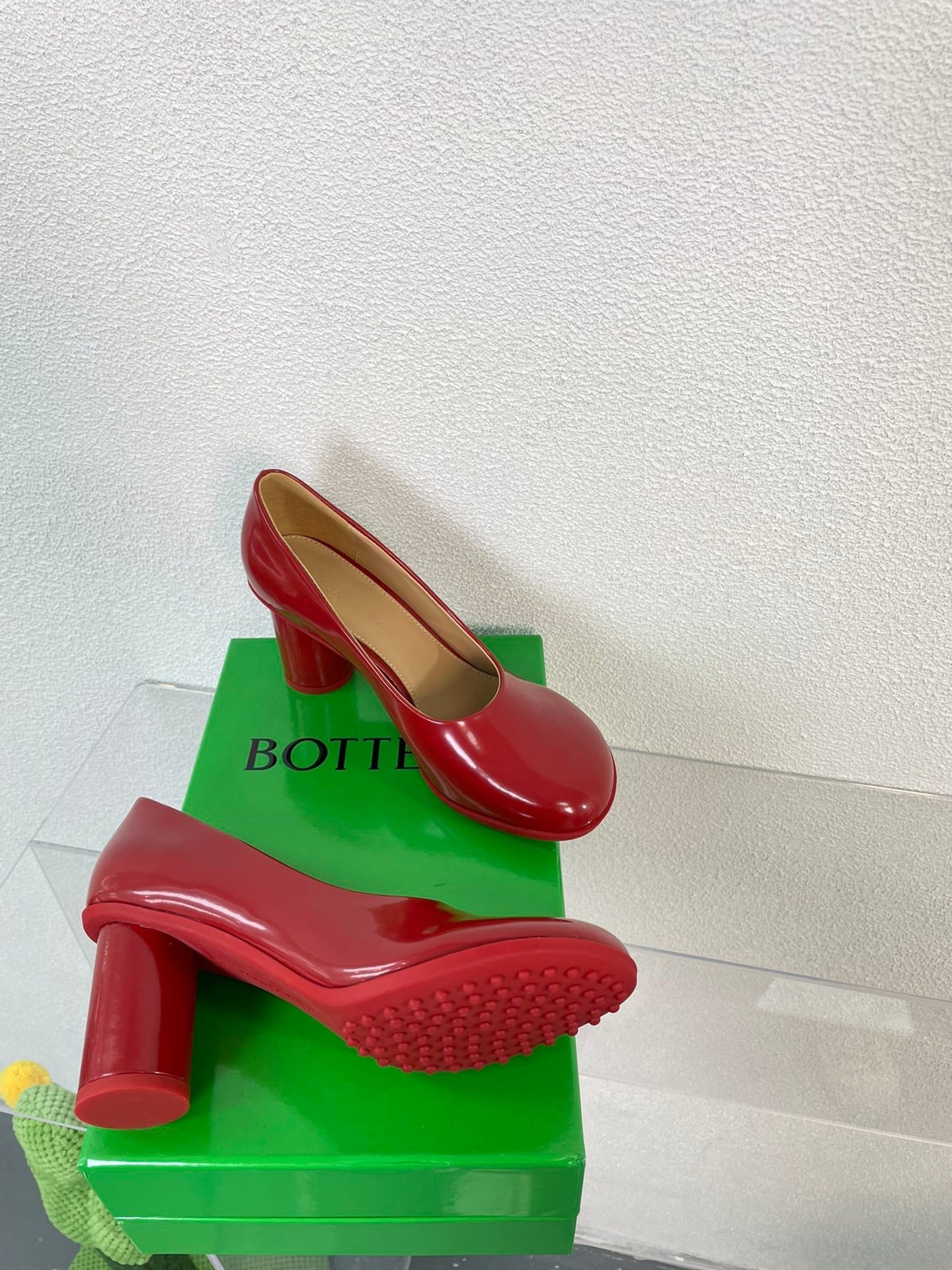 ATOMIC HIGH PUMP 9 CM IN RUBY RED CALFSKIN