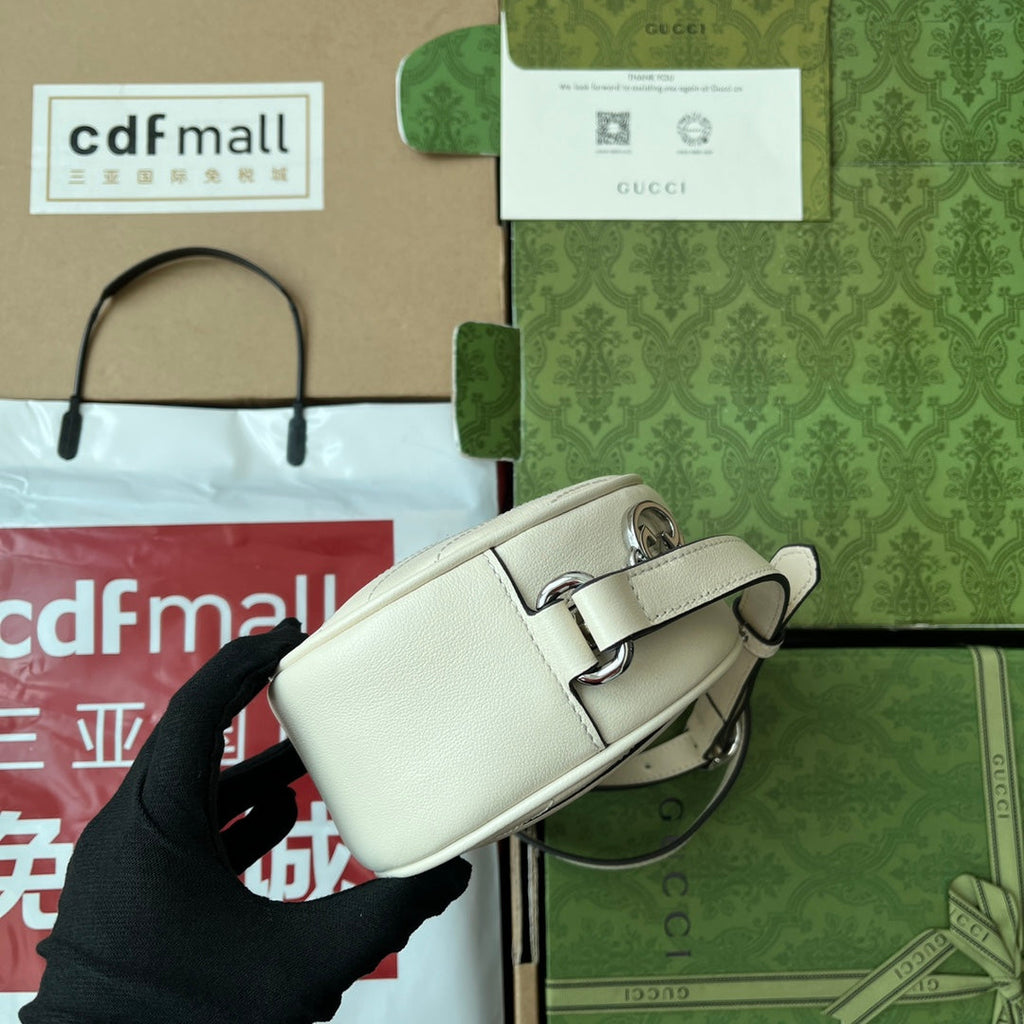 SMALL BLONDIE OVAL SHOULDER BAG 20 IN OFF WHITE CALFSKIN