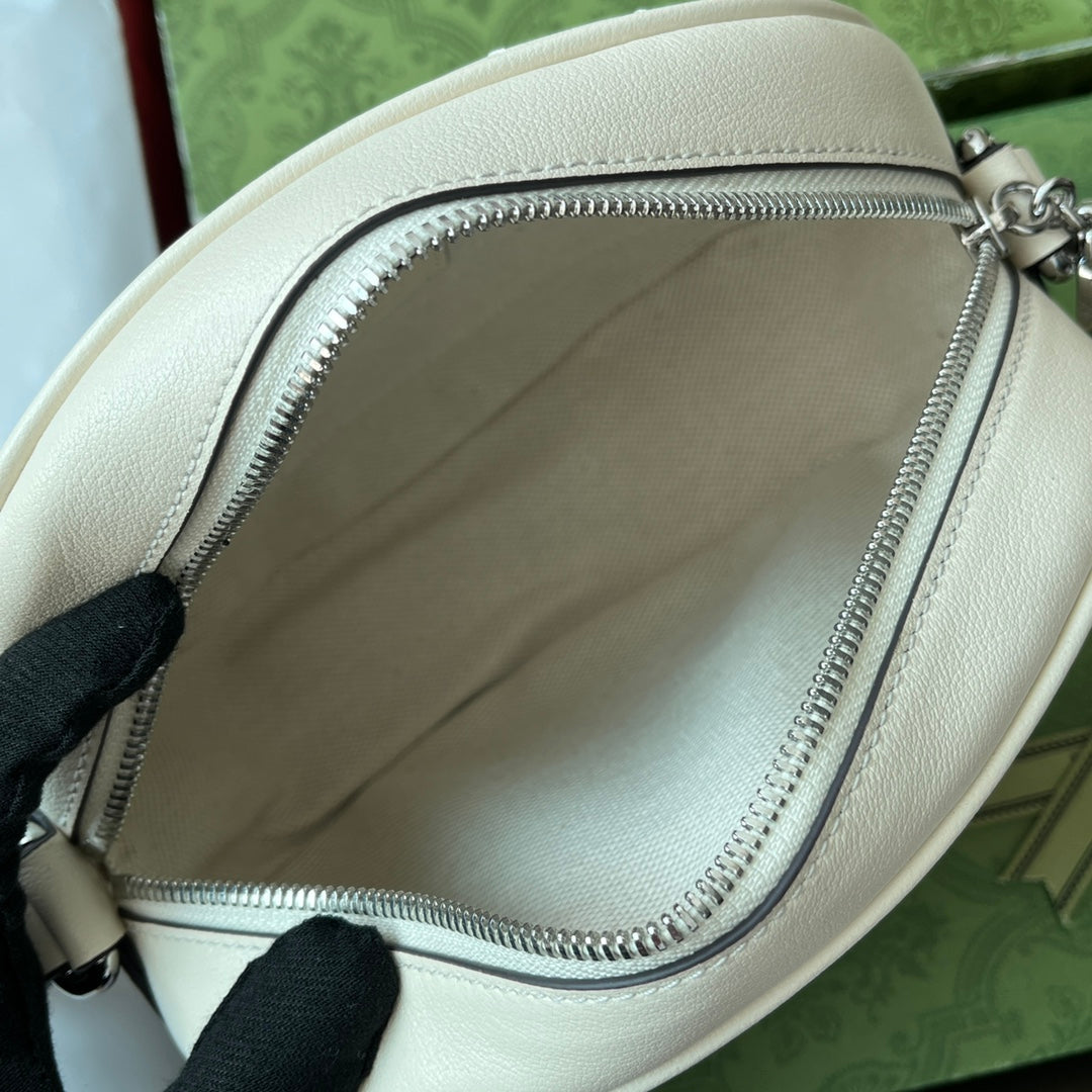 SMALL BLONDIE OVAL SHOULDER BAG 20 IN OFF WHITE CALFSKIN