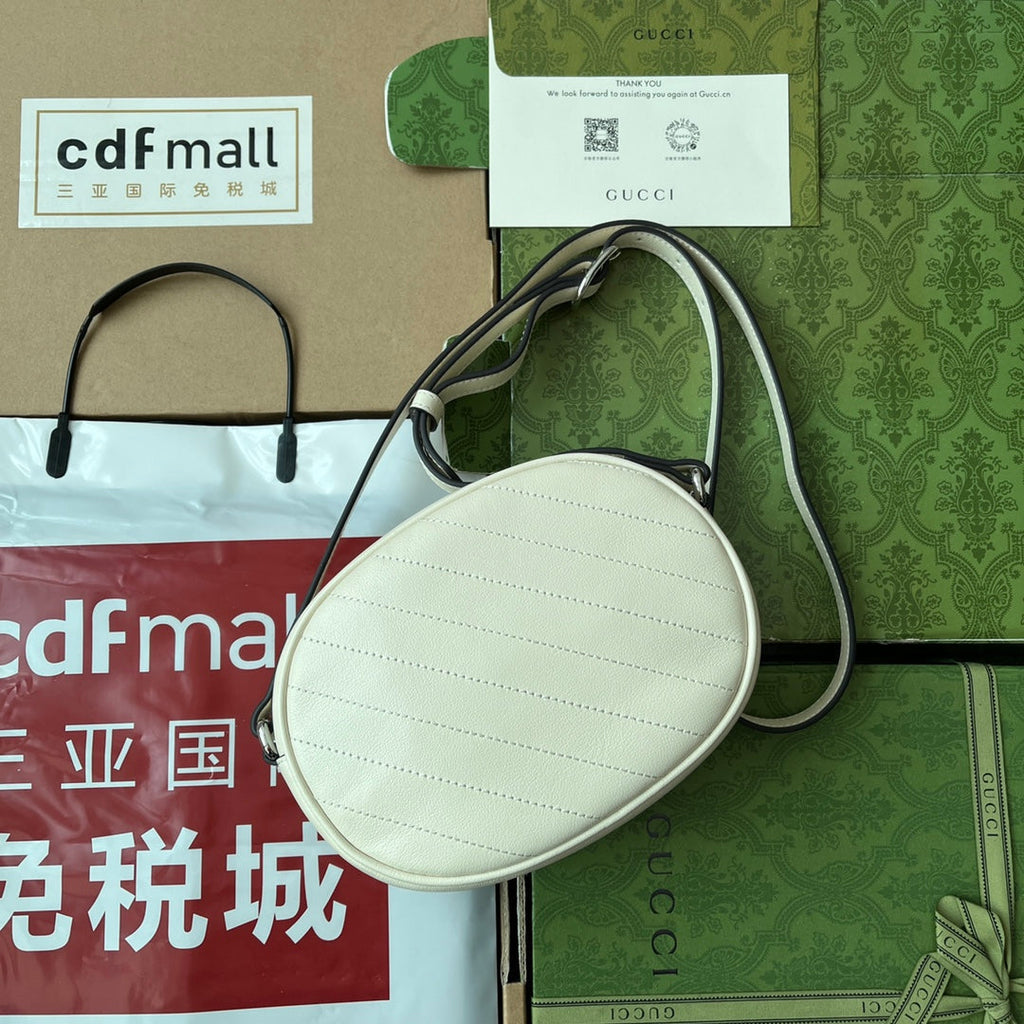 SMALL BLONDIE OVAL SHOULDER BAG 20 IN OFF WHITE CALFSKIN