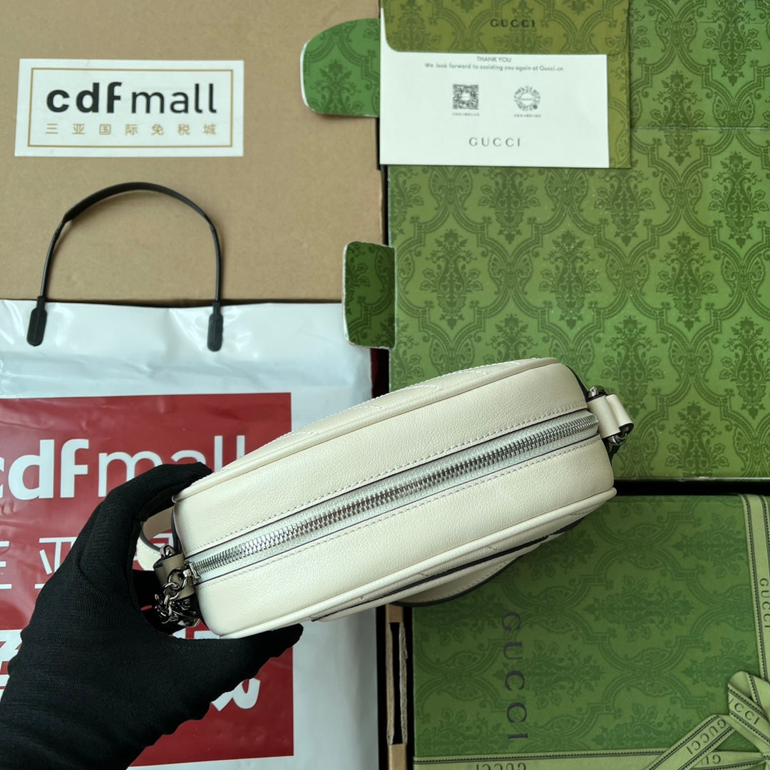 SMALL BLONDIE OVAL SHOULDER BAG 20 IN OFF WHITE CALFSKIN