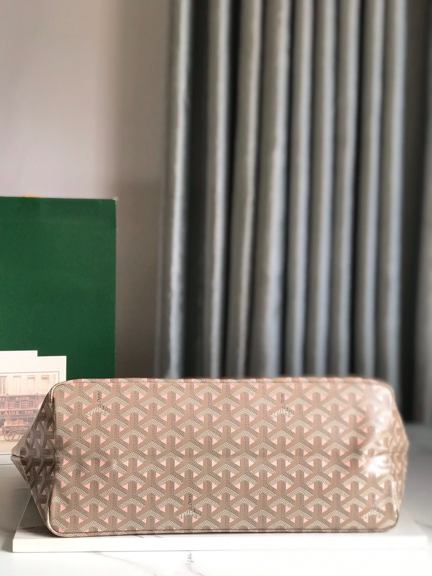 SAINT LOUIS PM 34 IN GREY MIX PINK GOYARDINE CANVAS AND CALFSKIN