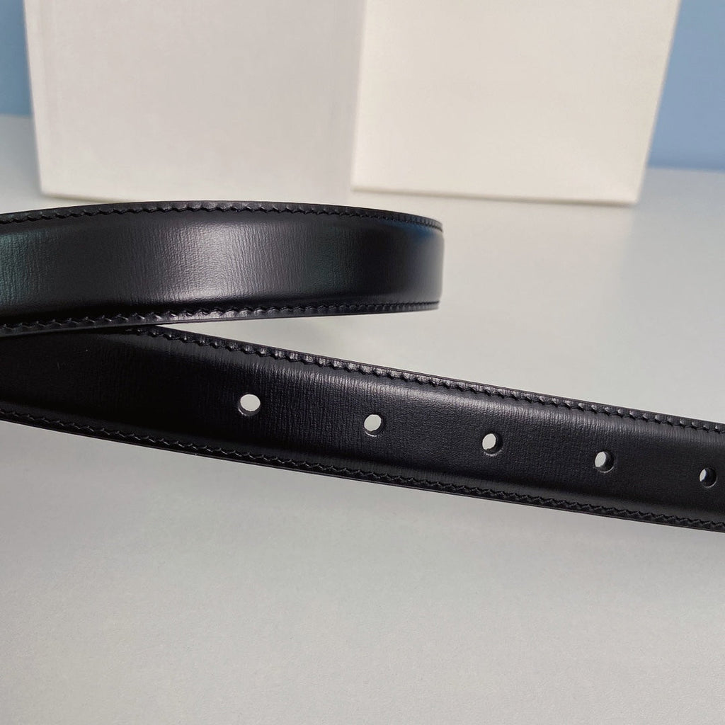 Medium Spike Belt 25mm Black Calfskin Loop Silver Shw