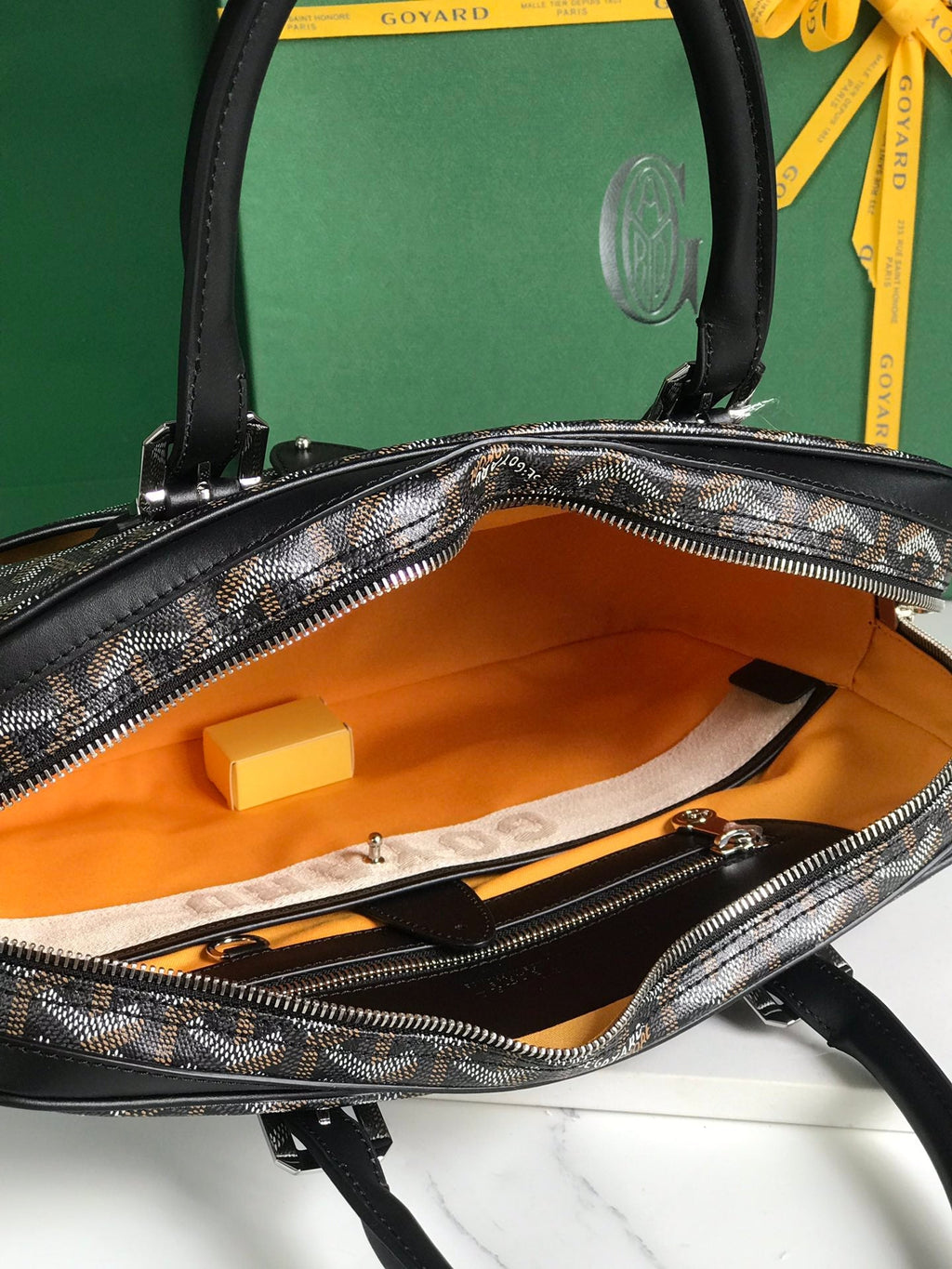 AMBASSADE DOCUMENT CASE 35 IN BLACK GOYARDINE CANVAS